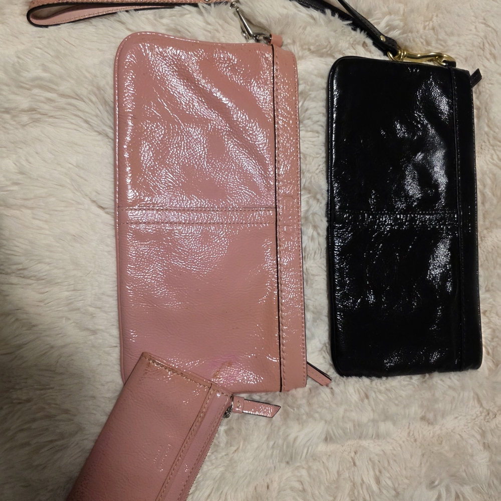 Coach Pink Leather Wristlet